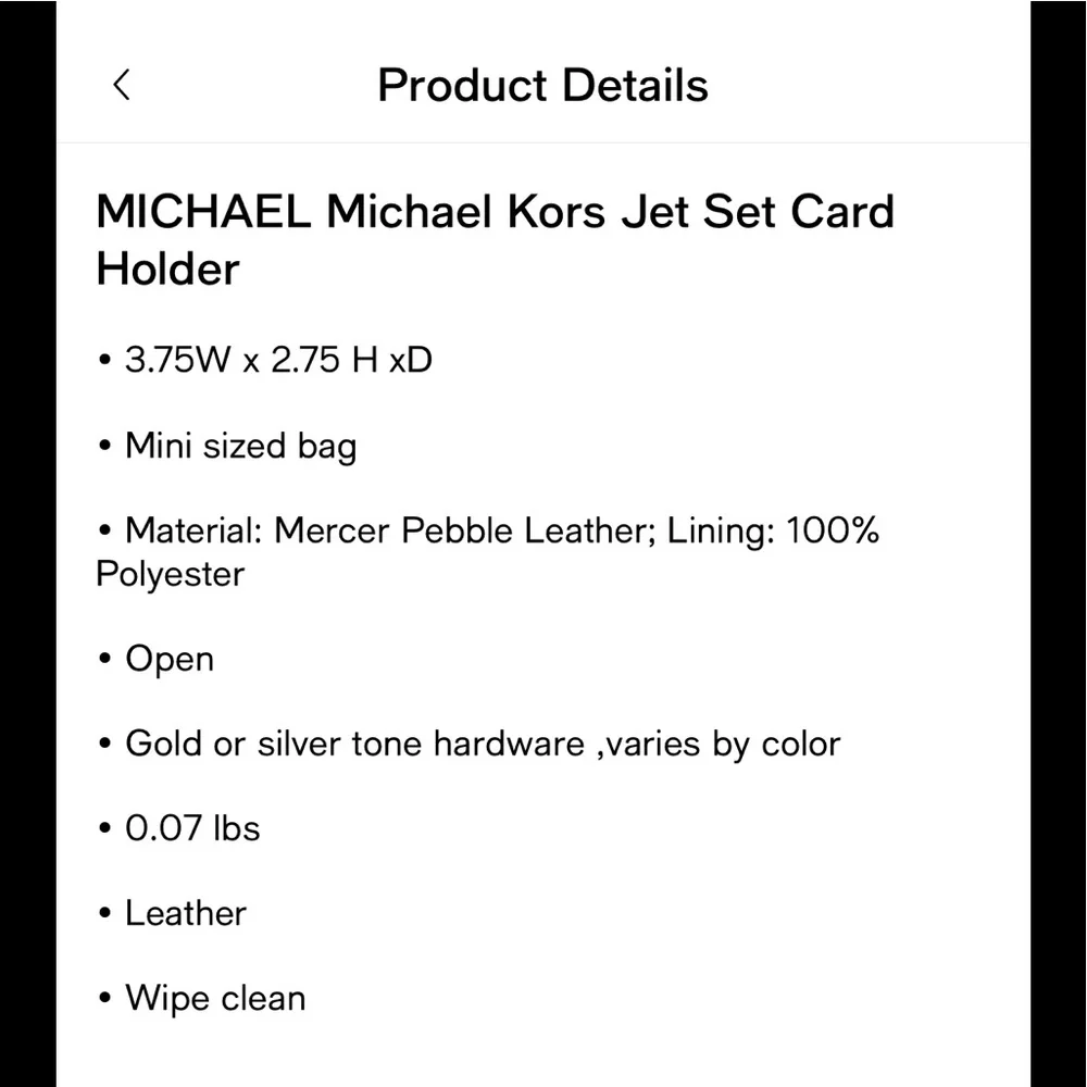 Michael Kors Jet Set Card Holder